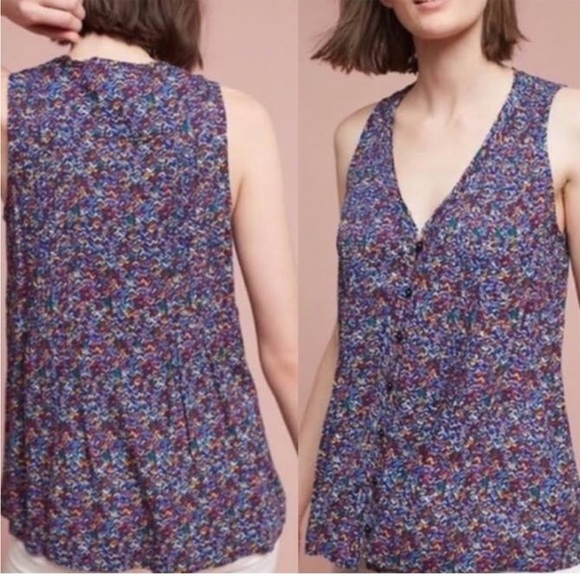 Maeve Tops - Anthropologie Maeve Multi Color Button Down Top Tank‎ Confetti Size XS